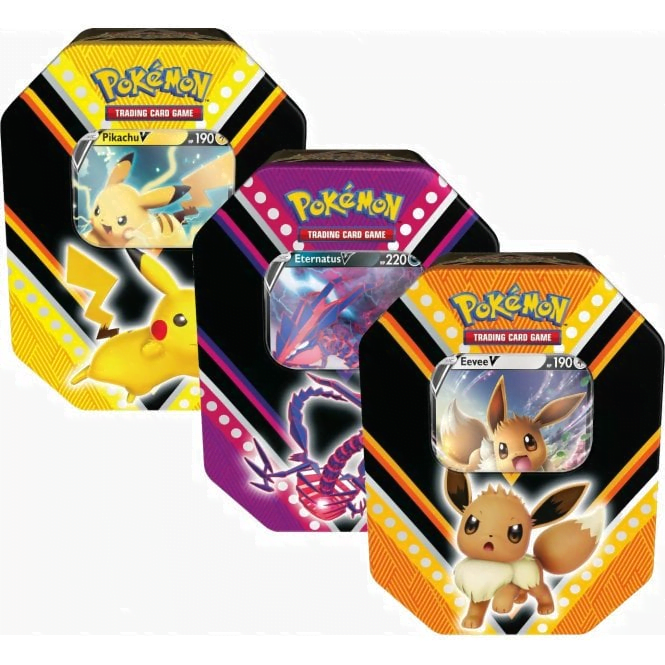 Buy Pokémon - Pikachu/Eevee/Eternatus V - V Power Tin Bundle - HiroCards